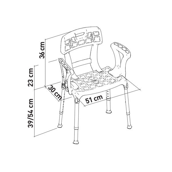 Ayudas Dinámicas Portofino Bath Chair with Arms