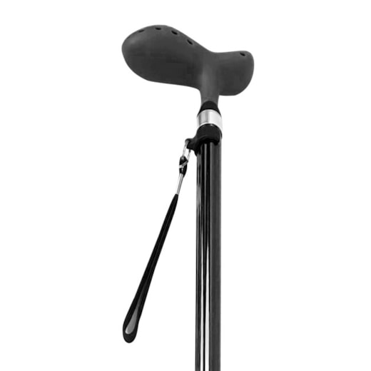 Evoluxion Quadripé Compact Comfort BM100 em alumínio com quatro ponteiras antiderrapantes e punho ergonómico regulável