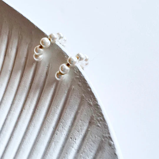 Brincos Hipoalergénicos Pearl Hoop