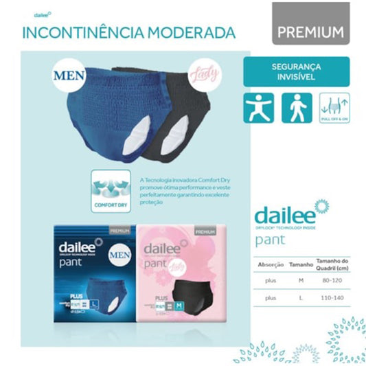 Dailee Plus Cueca Fralda Azul Homem - Tamanho M - Embalagem De 15 Unidades