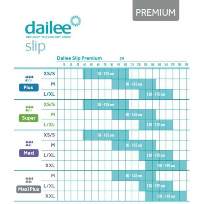 Dailee Slip Premium Maxi Plus Diaper - Size L/XL - Pack of 28 Units